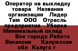 Оператор на выкладку товара › Название организации ­ Лидер Тим, ООО › Отрасль предприятия ­ Уборка › Минимальный оклад ­ 28 000 - Все города Работа » Вакансии   . Калужская обл.,Калуга г.